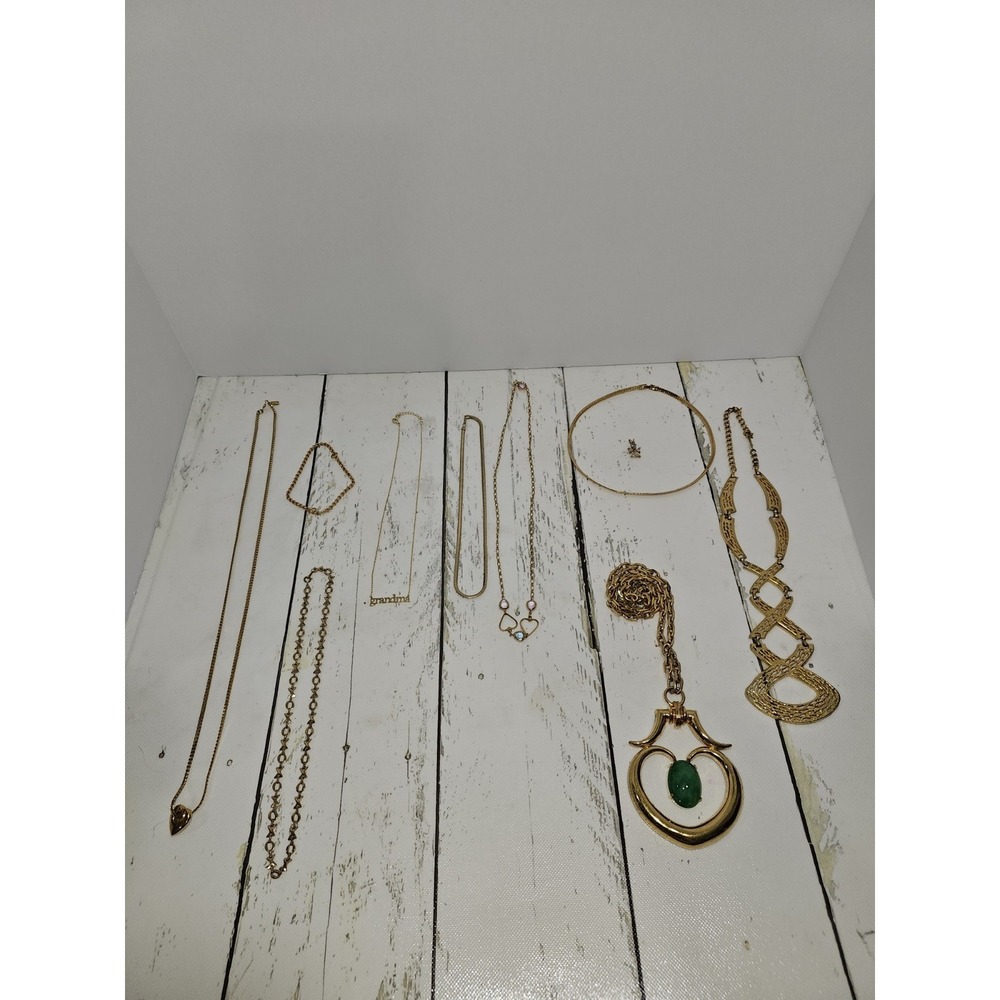 Mixed Vintage Lot Of Gold-tone Jewelry 10 Pieces